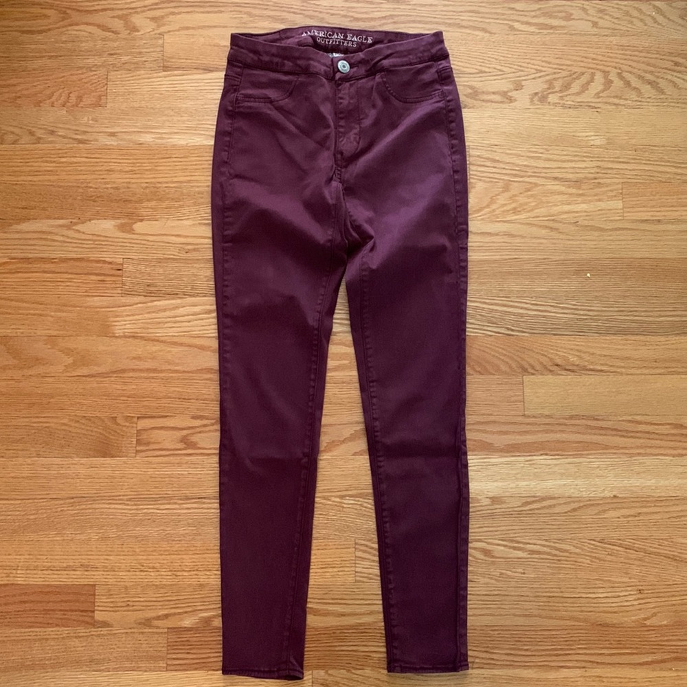 American Eagle, extreme legging, size 2, AEO sateen, moroon color